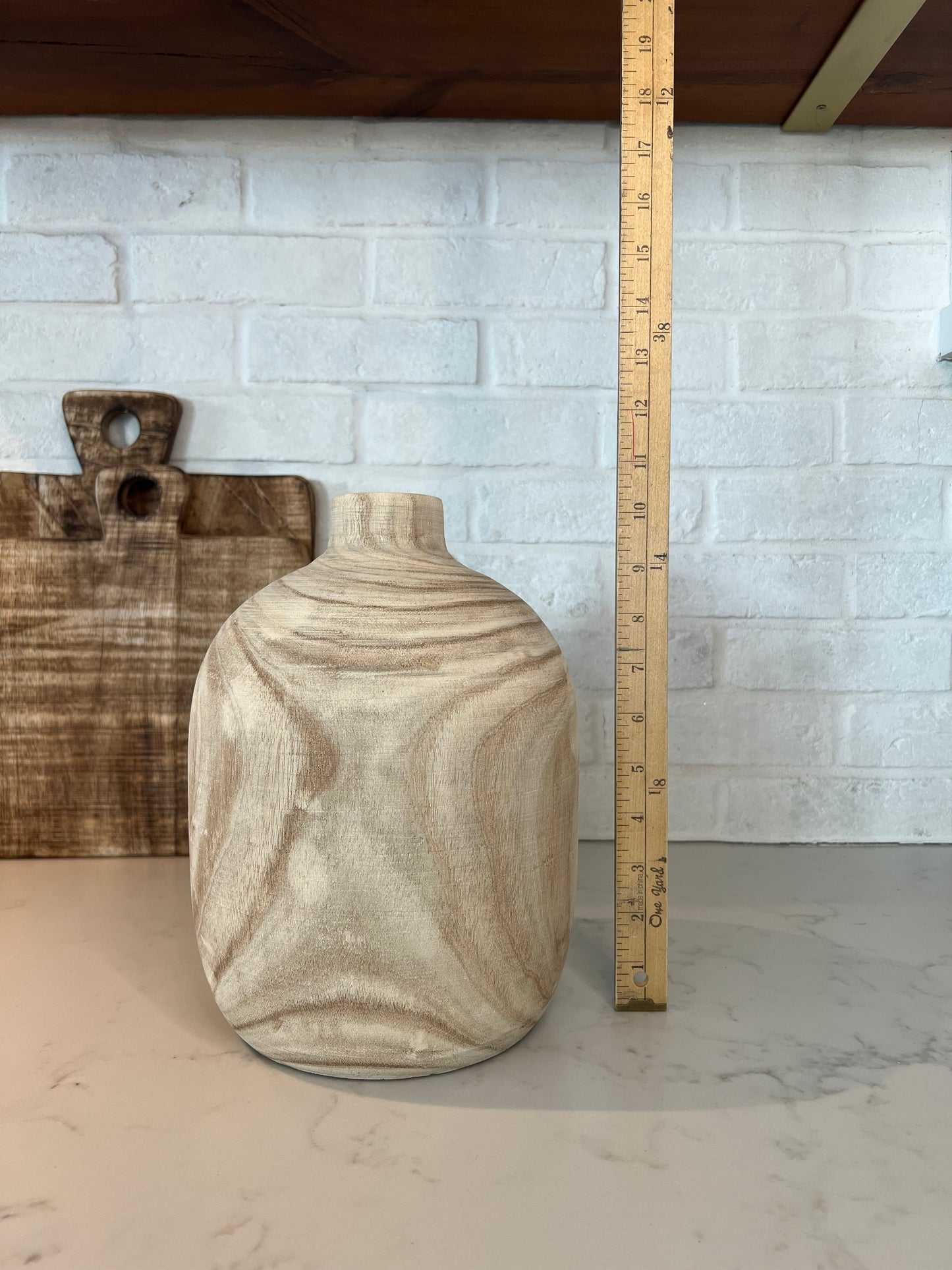 Carved Wooden Bulb Vases