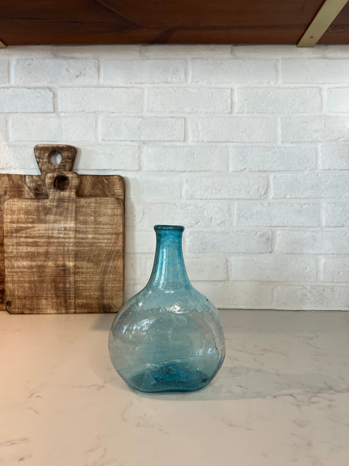 Hand-Blown Seeded Glass Vase, 3 Colors