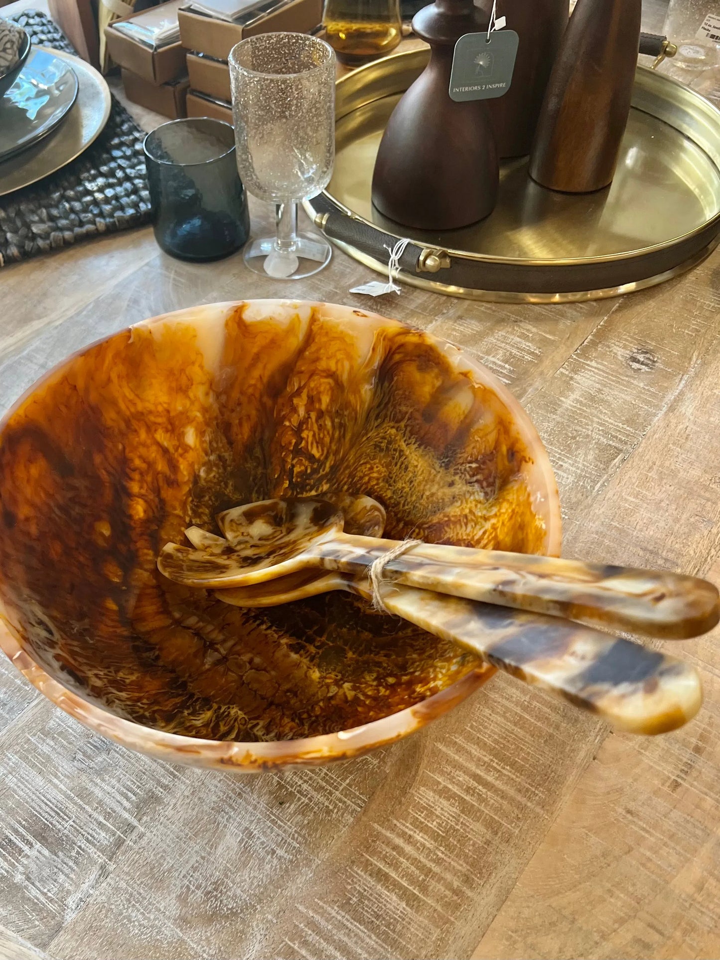 Tortoiseshell Salad Servers