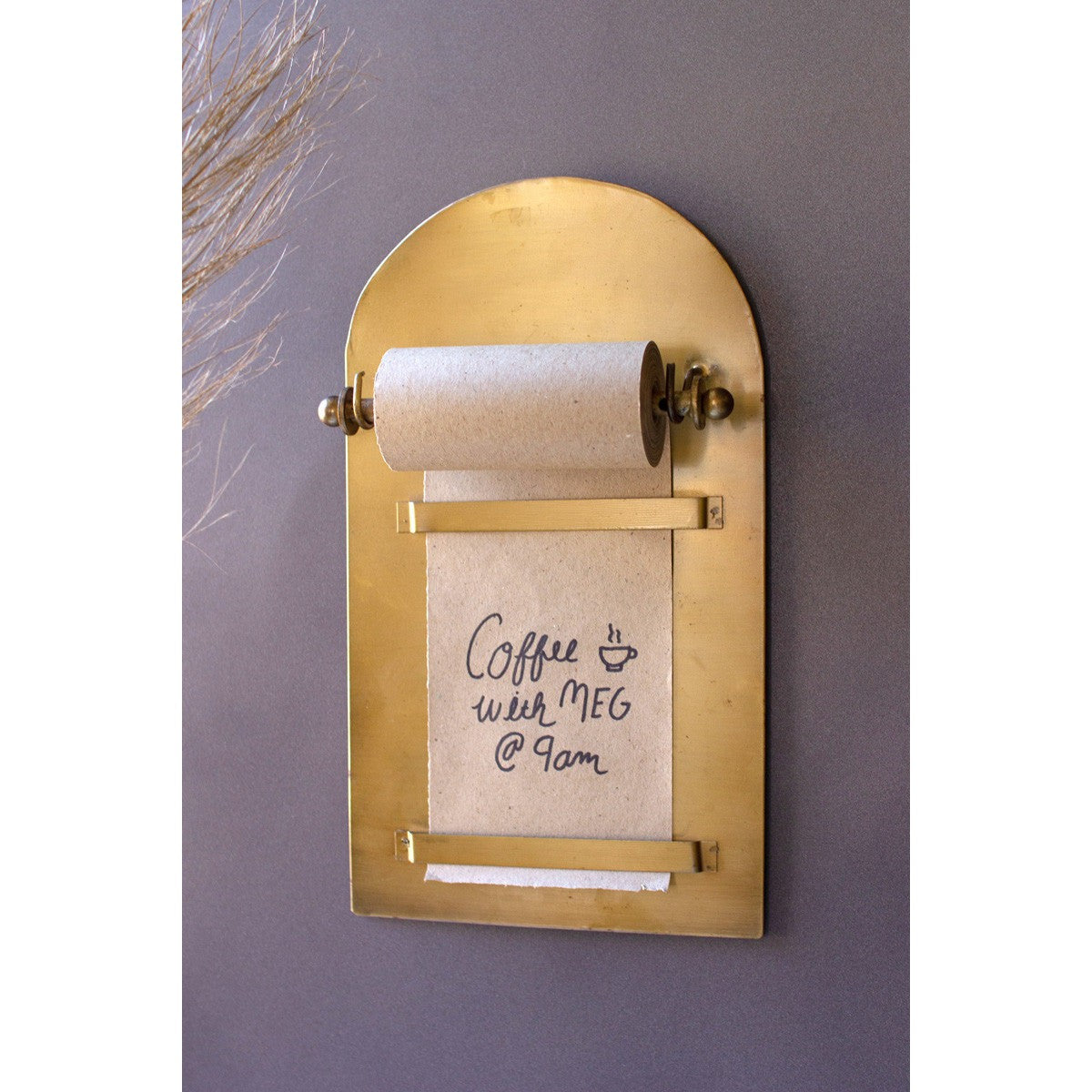 KALALOU NDE1120 Hanging Note ROLL with 4 Clips in Antique Brass - 30 KALALOU NDE1120 Hanging Note ROLL with 4 Clips in Antique Brass - 30