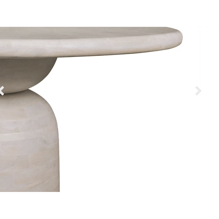 Round Abstract Sphere, 60" Pedestal Dining Table, KD, WhiteWash