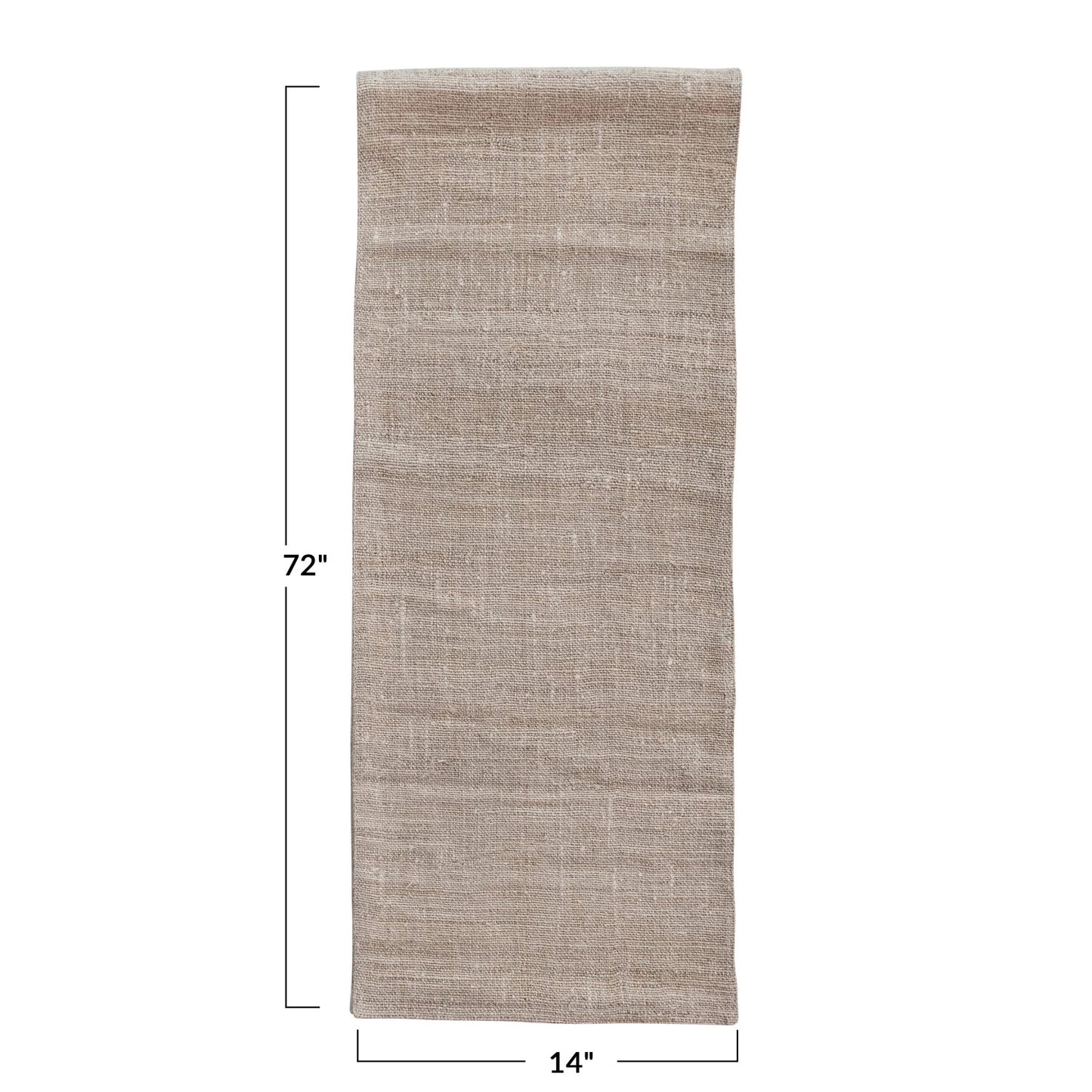Woven Hemp Fiber & Cotton Table Runner, Natural