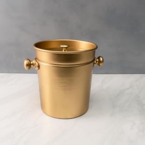 Gold Plain Ice Bucket w Lid
