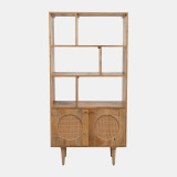 Multi Shelf Cabinet with lower cane front doors