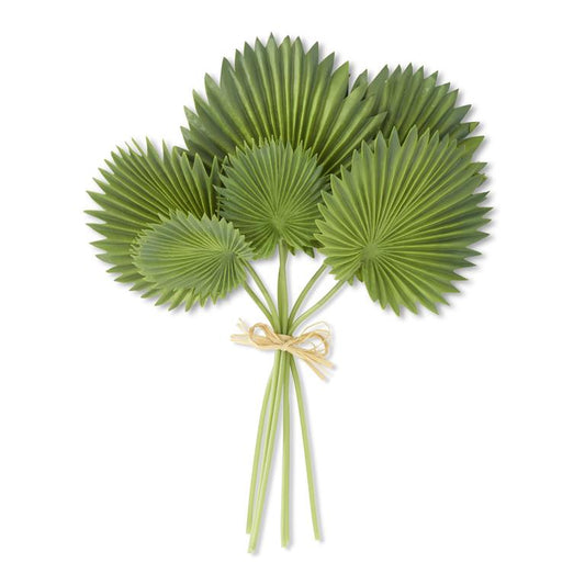 16 Inch Real Touch Fan Palm Leaf Bundle (6 Stems)