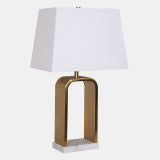 Metal, 25" Classic Table Lamp, Gold/white