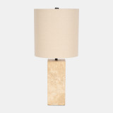 Travertine, 25" Pillar Table Lamp
