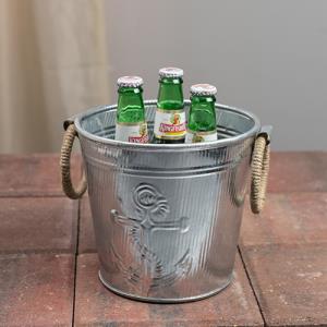 Anchor and rope ice bucket w/ bottle opener