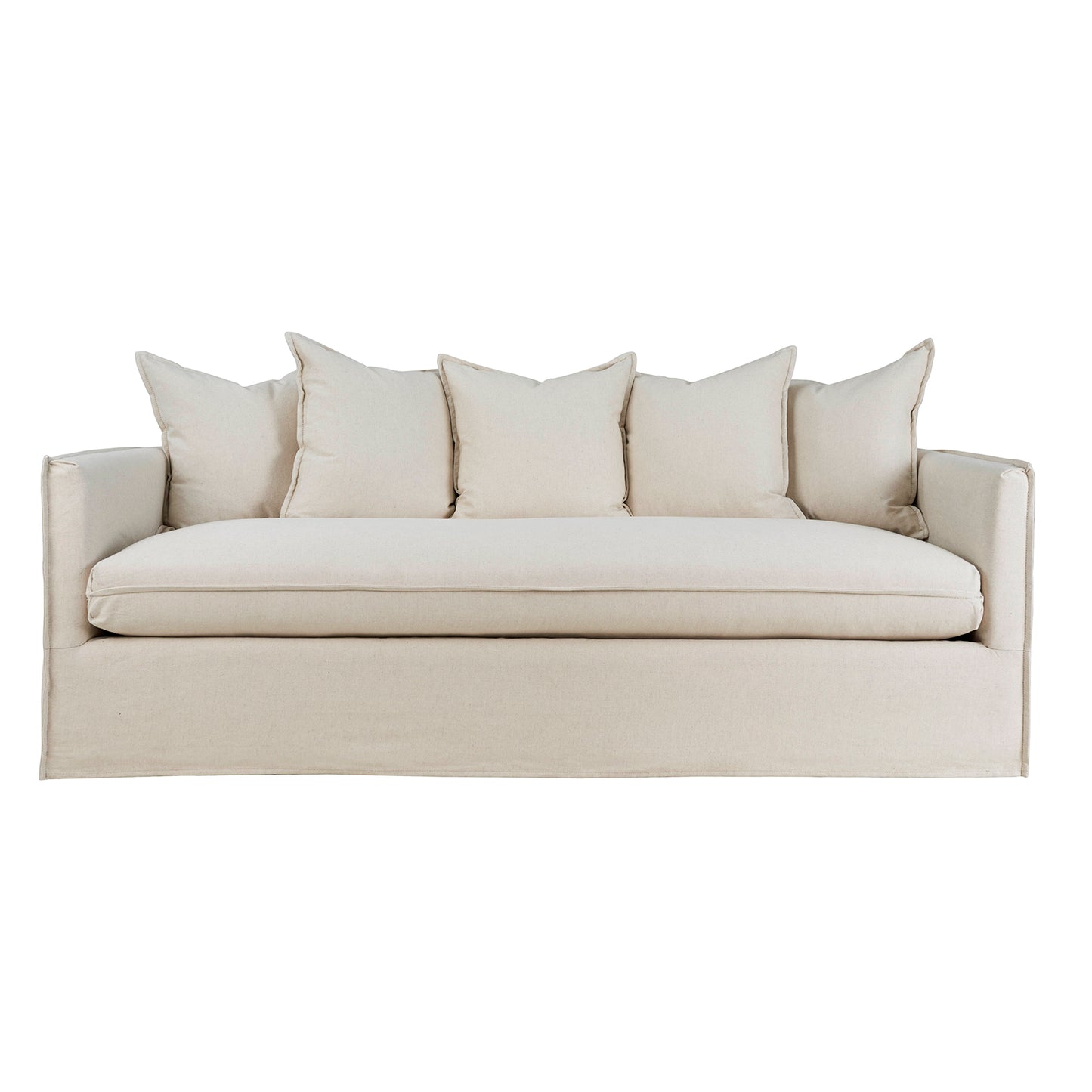 84" Dressmaker Sofa, Light Linen