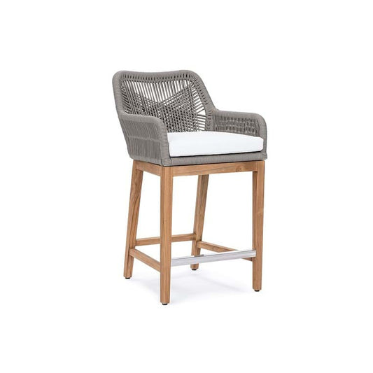 Woven Back Counter Stool Gray (Indoor/Outdoor)