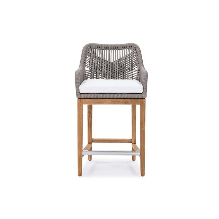 Woven Back Counter Stool Gray (Indoor/Outdoor)