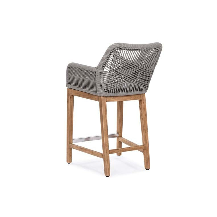 Woven Back Counter Stool Gray (Indoor/Outdoor)