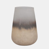 Glass, 9" Antiqued Finish Vase, Ivory