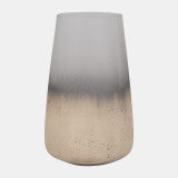 Glass, 11" Antiqued Finish Vase, Ivory