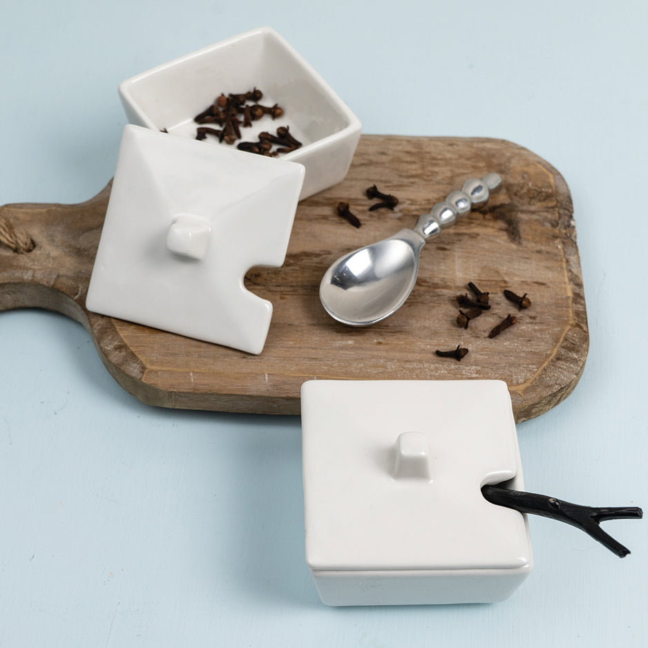 Square Bowl w/ Lid S/2