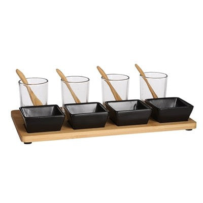 LASIO BAMBOO TAPAS SET BLACK 