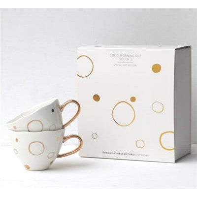 CAPPUCCINO/TEA CUP SPECIAL EDITION CIRCLE GOLD S/2