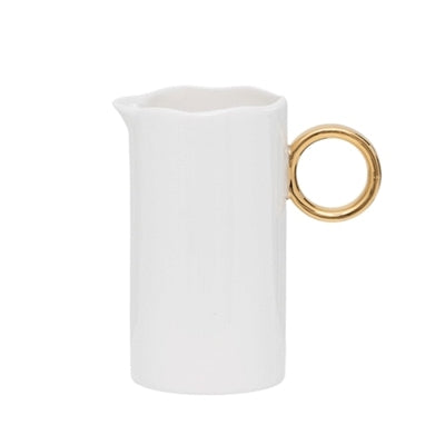 PORCELAIN MILK CAN - WHITE + GOLD